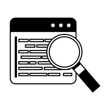 Programming software magnifying glass coding web development 스톡 일러스트