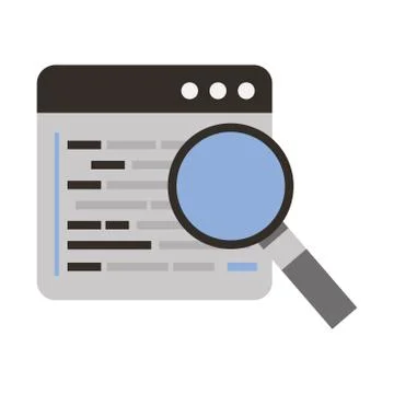 Programming software magnifying glass coding web development 스톡 일러스트
