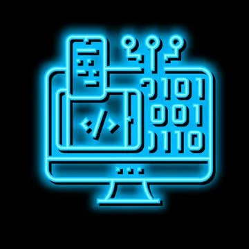 Programming software neon glow icon illustration Stock-Illustration