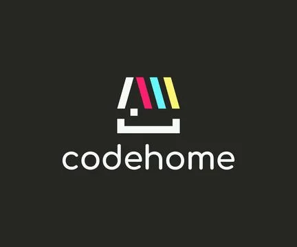 Programming source code and house graphic design Stock Illustration