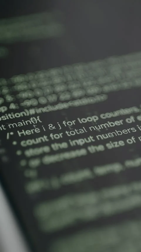 Programming source code lines flowing on a digital screen Stock Footage 329280226