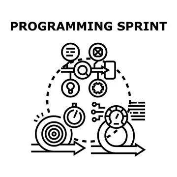 Programming sprint agile development process vector Stock Illustration
