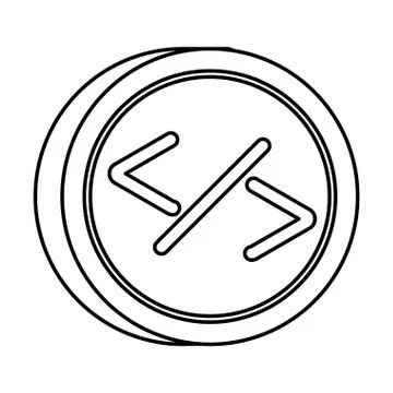 Programming symbols in button icon イラスト素材