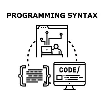 Programming syntax creating software development processes Illustrazione stock