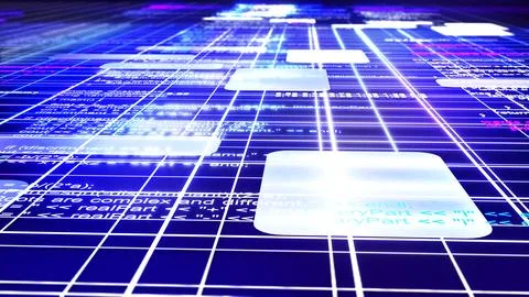 Programming for a system using a programming language. 스톡 일러스트