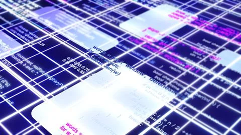 Programming for a system using a programming language. 스톡 사진