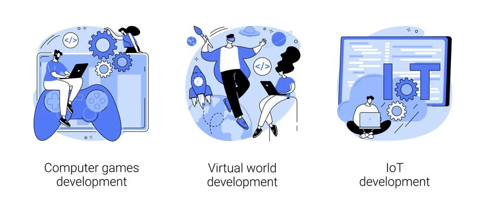 Programming team abstract concept vector illustrations. Ilustración de archivo