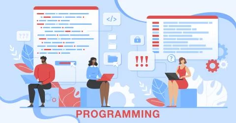 Programming Tech Application Software Development Stock Illustration