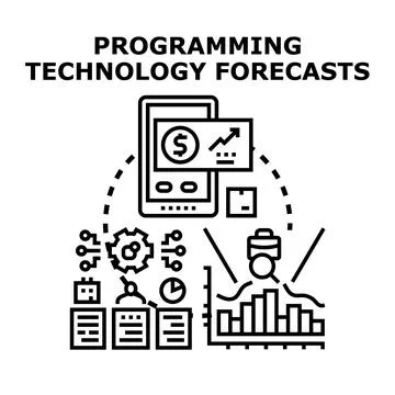 Programming technology forecasts concept vector illustration Stock Illustration