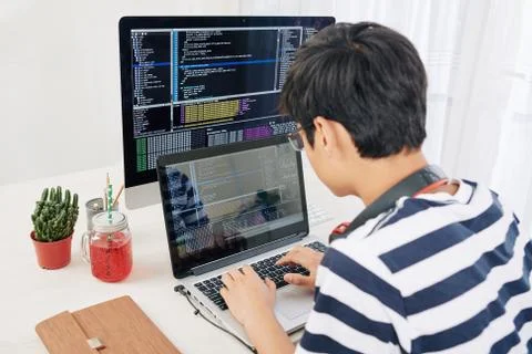 Programming teenager Stock Photos