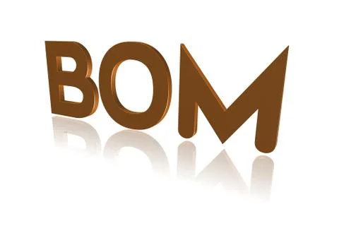 Programming Term - BOM - Byte Order Mark - 3D image 스톡 일러스트