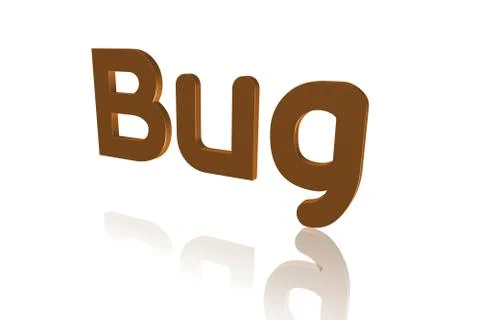 Programming Term - Bug - Unexpected Problem with Software - 3D image 스톡 일러스트