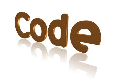 Programming Term - Code   - 3D image Illustration