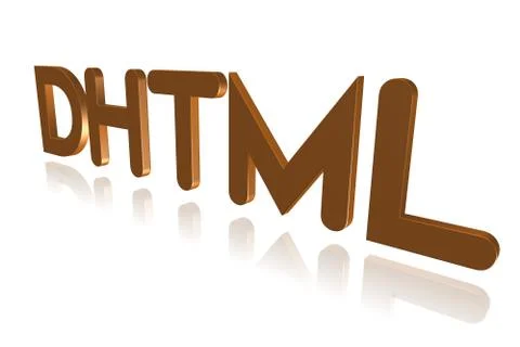 Programming Term - DHTML - Dynamic HTML - 3D image Illustrazione stock