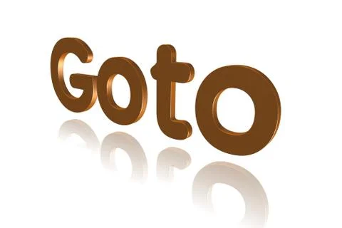 Programming Term - Goto  - Programming term - 3D image Stock Illustration