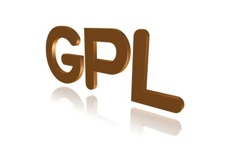 Programming Term - GPL  - General Public License - 3D image Stock Illustration