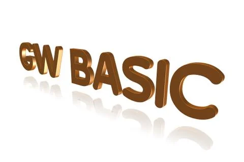 Programming Term - GW BASIC  - BASIC programming language - 3D image Illustrazione stock