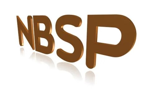 Programming Term - NBSP - Non-Breaking SPace -  3D image 스톡 일러스트