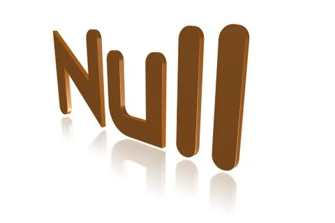 Programming Term - Null - Lack of Value -  3D image Stock Illustration