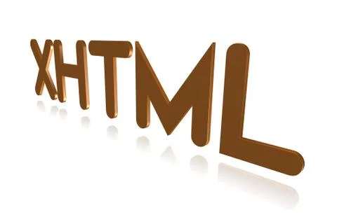 Programming Term - XHTML - HyperText Markup Language -  3D image Illustrazione stock
