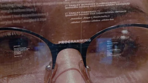 Programming text on background of developer Stock Footage 151835944