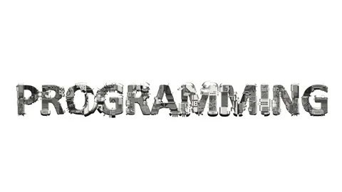 Programming text of technogenic metal scrap cyber details Stock Footage 169793344