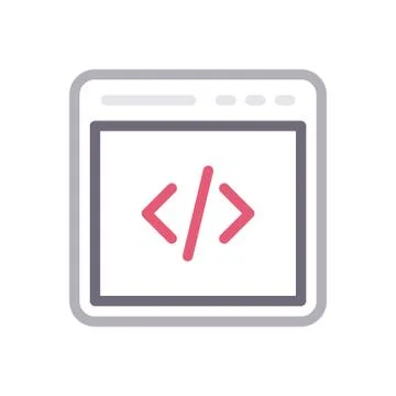 Programming thin line colour icon Stockillustratie