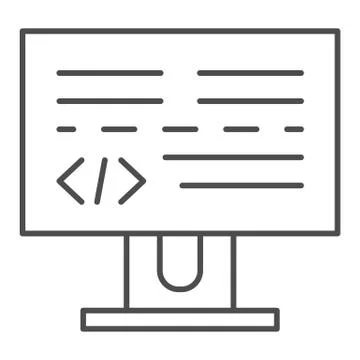 Programming thin line icon. Development vector illustration isolated on white Stock Illustration