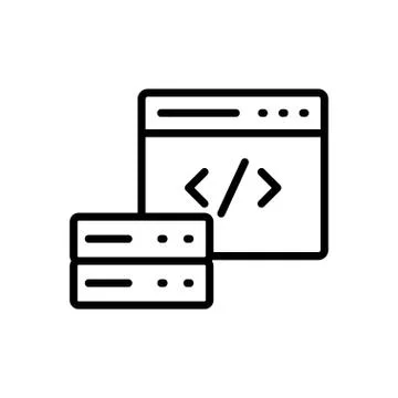 Programming thin line icon Illustrazione stock