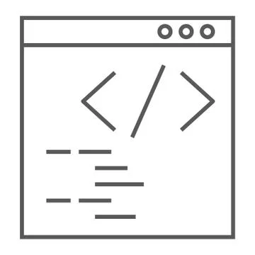 Programming thin line icon, website development Stock Illustration
