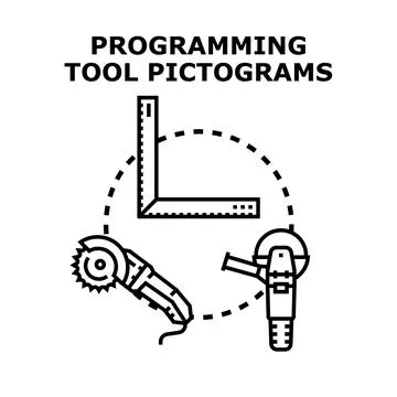 Programming tool pictograms for software development concept イラスト素材