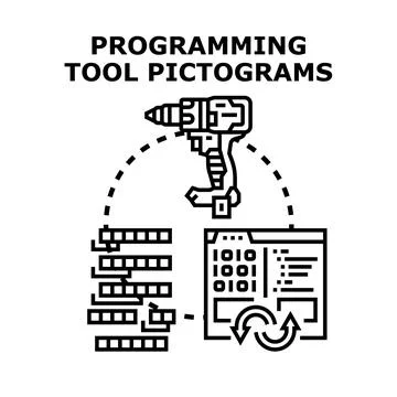 Programming tool pictograms for software development workflow Stock-Illustration