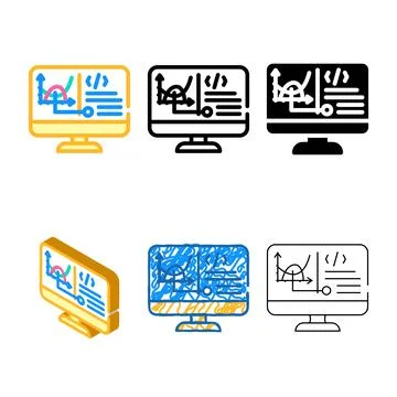 Programming variants software data science color icon vector イラスト素材