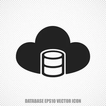 Programming vector Database With Cloud icon. Modern flat design Stock Illustration