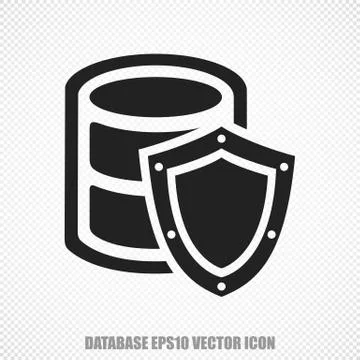 Programming vector Database With Shield icon. Modern flat design イラスト素材