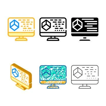 Programming vr color icon vector flat simplified Illustrazione stock