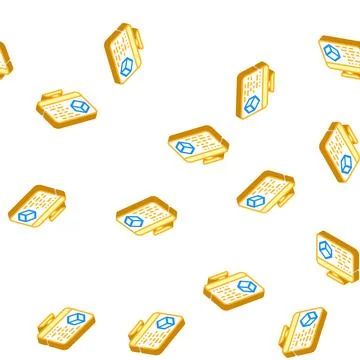 Programming vr isometric icon seamless pattern flat Stock Illustration