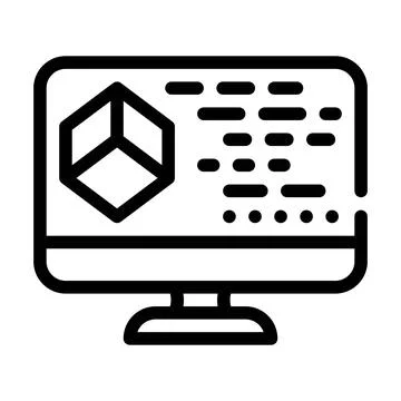 Programming vr line icon vector illustration flat Illustrazione stock