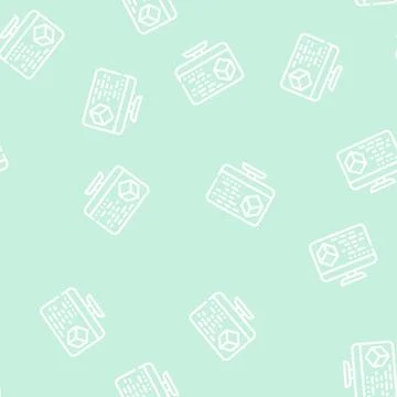 Programming vr line vector seamless pattern flat Stock Illustration