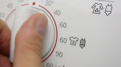Programming washing machine. Choosing the temperature. Sixty degrees Celsius Video stock 67942303