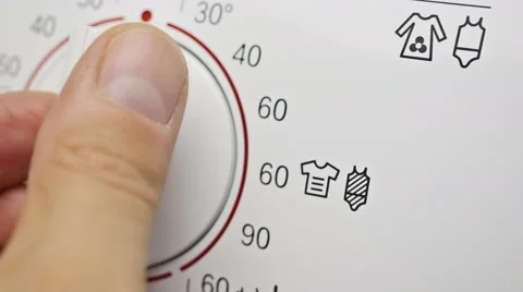 Programming washing machine. Choosing the temperature. Video stock 68319939