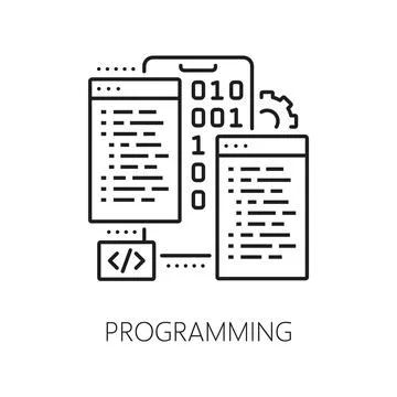 Programming, web app develop and optimization icon Stock Illustration