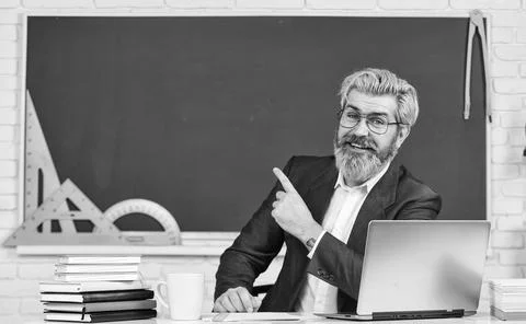 Programming web development. Handsome man use modern technology. Digital Stockfoto's