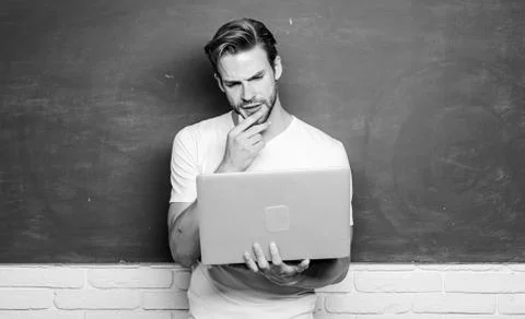 Programming web development. Student learn programming language. School teacher Foto stock