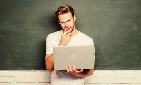 Programming web development. Student learn programming language. School teacher Stock Photos