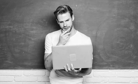 Programming web development. Student learn programming language. School teacher Foto stock