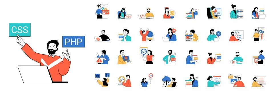 Programming Web Illustrations 스톡 일러스트