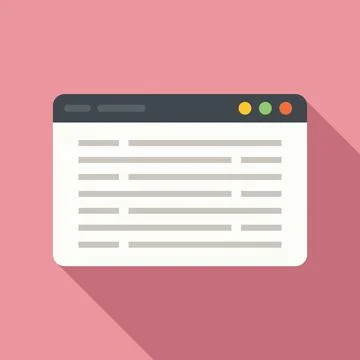 Programming web page icon flat . Website design Illustrazione stock