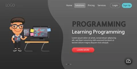 Programming Website Template 库存插图