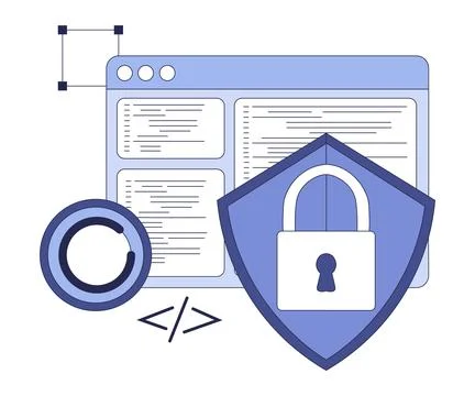 Programming Window Script and Code as Web and Application Development Vector Stock Illustration